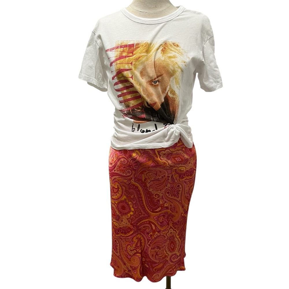 VINTAGE XOXO SATIN PATTERNED SKIRT